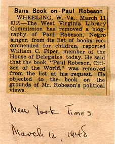 Book Bans of Paul Robeson