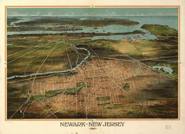 Newark, NJ Aerial Illustration