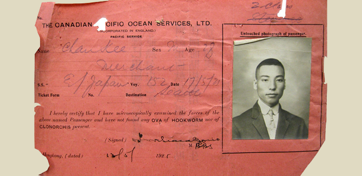Health Certificate for Chan Kee issued by The Canadian Pacific Ocean Services.