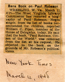 Book Bans of Paul Robeson