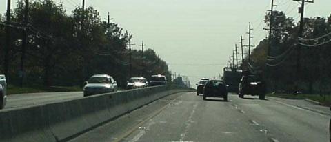 New Jersey Turnpike with median barrier