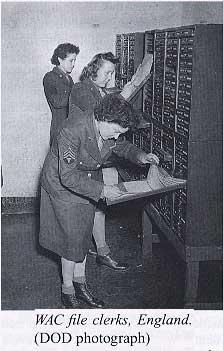 WAAC file clerks, ENgland.(DOD Photograph)